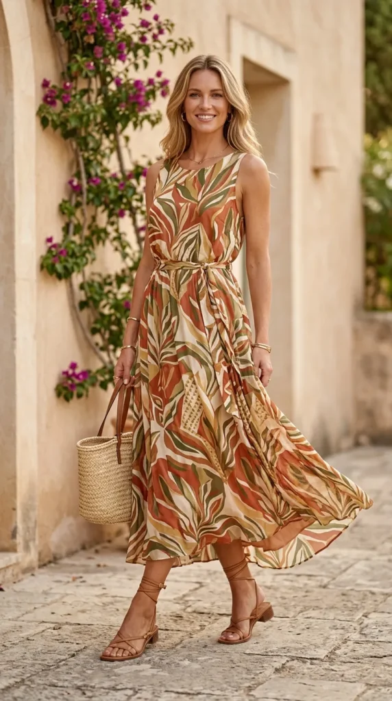 Sleeveless maxi dress outfit
