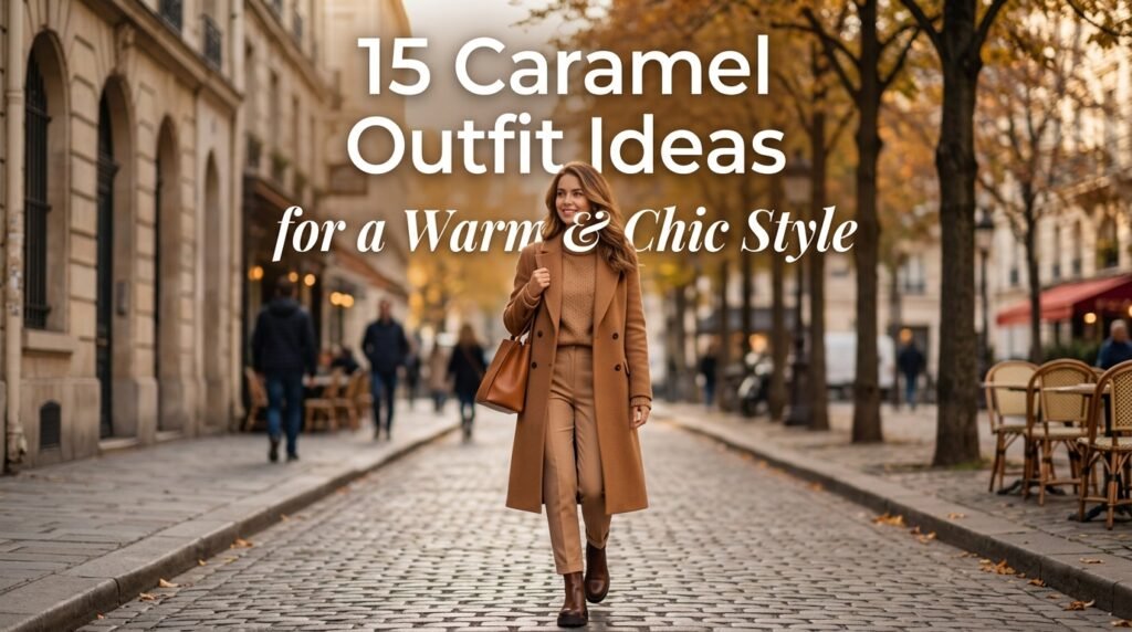 Warm caramel outfits for a chic and elegant style.